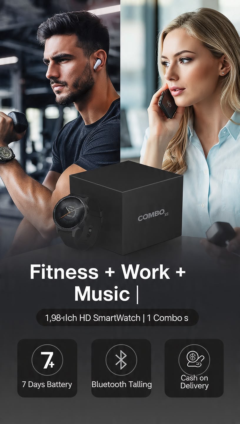 Best Smart Watch &amp; Wireless Earbuds Combo in Pakistan 2026 [Best Gift + COD]