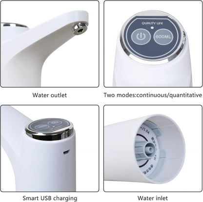 Touch Intelligent Electric Water Pump – Rechargeable Automatic Dispenser For Bottled Water With One -Touch Operation (Random Color)
