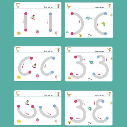 Magical Tracing Workbook Set for Kids – Reusable Learning to Write Alphabet, Numbers & Line Tracing Practice Book with Magic Pen