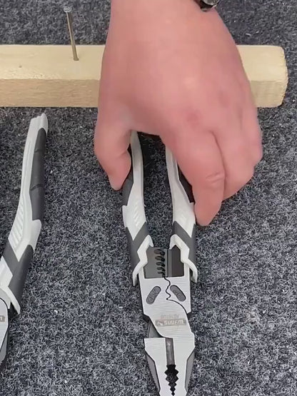 Heavy Duty 9 In 1 Multi Function Pliers Nail Pry Wire Stripper Cutter CR V Steel Professional Tool